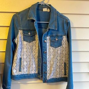 Denim and lace jacket. Raffaella sport, size 10.